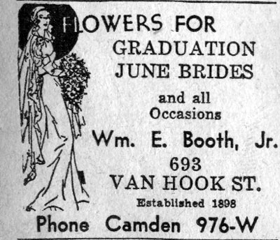 Booth's Flowers — 693 Van Hook Street, June 16, 1933