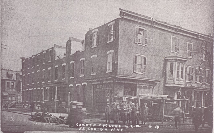 Northeast corner of North 6th and Vine Street after the Cyclone of April 2, 1912