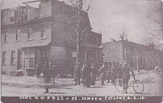 Vine Street west of 5th Street — Cyclone of April 2, 1912