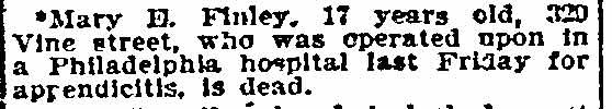 329 Vine Street — James E. Finley & Family, Philadelphia Inquirer July 22, 1897