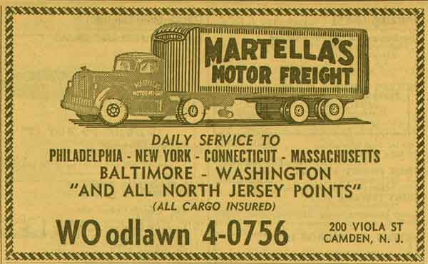 200 Viola Street — Martella's Motor Freight, 1955 New Jersey Bell Telephone ad