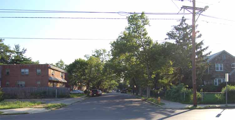 Waldorf Avenue looking north from Marlton Avenue, July 7, 2006