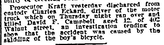 402 Walnut Street newspaper clipping, October 2, 1915