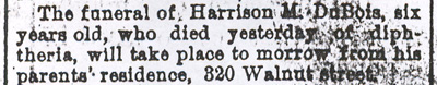 820 Walnut Street, Dubois Family, Camden Courier, October 23, 1894
