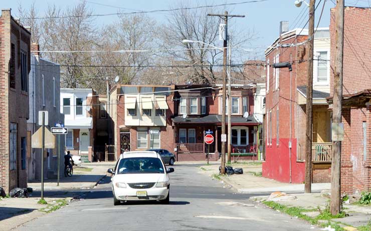 Intersection of Warsaw Street and Morton Street as seen from Lowell Street, March 19, 2012