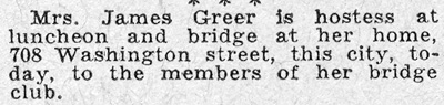 708 Washington Street — Mr. & Mrs. James Greer, Camden Courier-Post, October 15, 1931