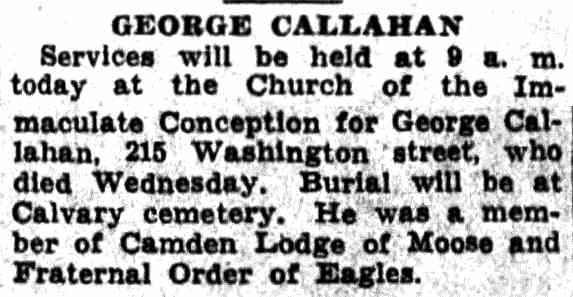 215 Washington Street — John K. Vanstavern family, Camden Courier-Post, October 27, 1934