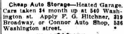 536-540 Washington Street — Connor Auto Shop, Camden Post-Telegram, December 16, 1912