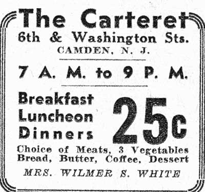 584-586 Washington Street — The Carteret, Mrs. Wilmer S. White, Camden Courier-Post, February 10, 1933