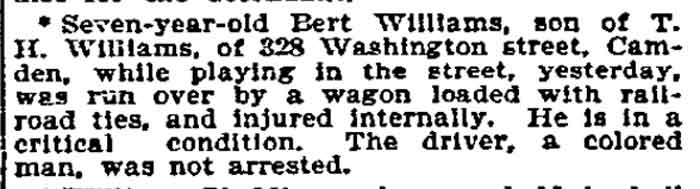 328 Washington Street — T.H. Williams, Philadelphia Inquirer, May 1, 1896