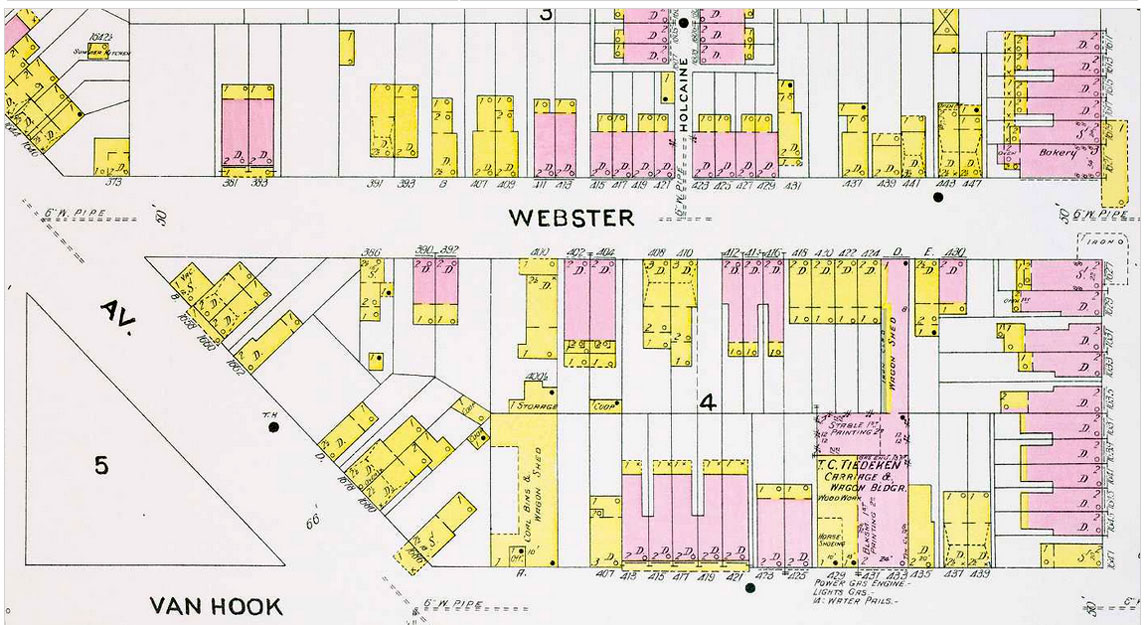 1906 Sanborn fire insurance map showing Webster Street in Camden, NJ