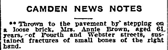 Camden News Notes — Philadelphia Inquirer, August 24, 1910