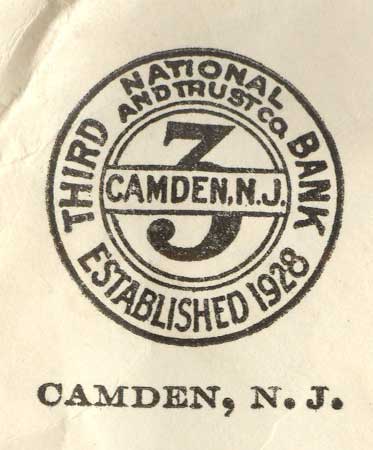 Third National Bank envelope return address imprint, 1960s