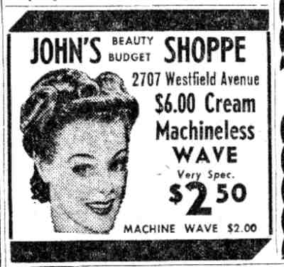 John's Beauty Budget Shoppe at 2707 Westfield Avenue, 1941