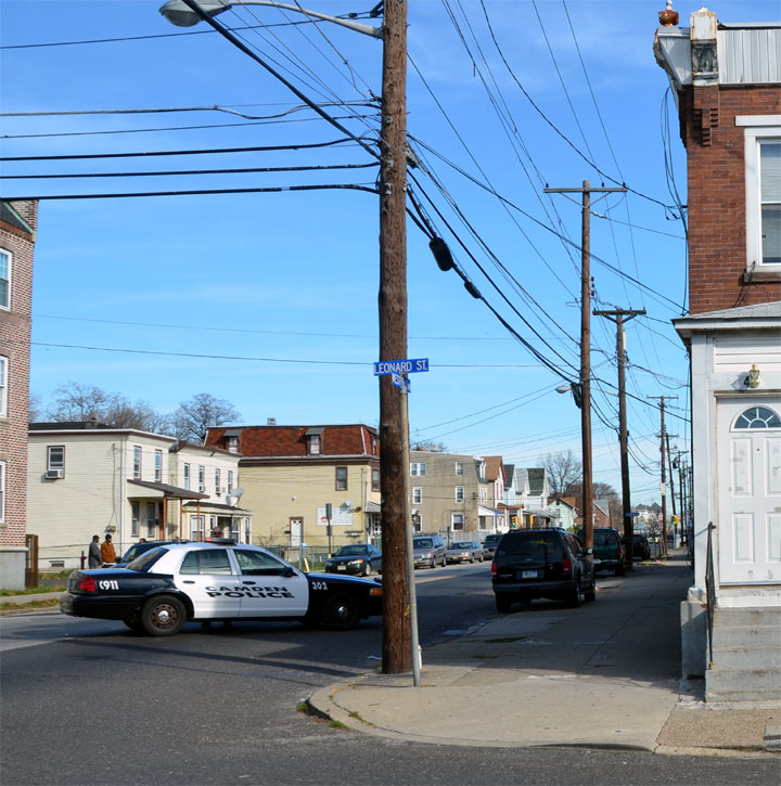 Looking north on Westfield Avenue from Leonard Avenue, December 3, 2011