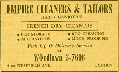 Empire Cleaners & Tailor at 4100 Westfield Avenue, 1955 NJ Bell Yellow Pages