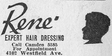 Rene' Expert Hair Dressing at 4102 Westfield Avenue, Camden Courier-Post, June 1, 1939