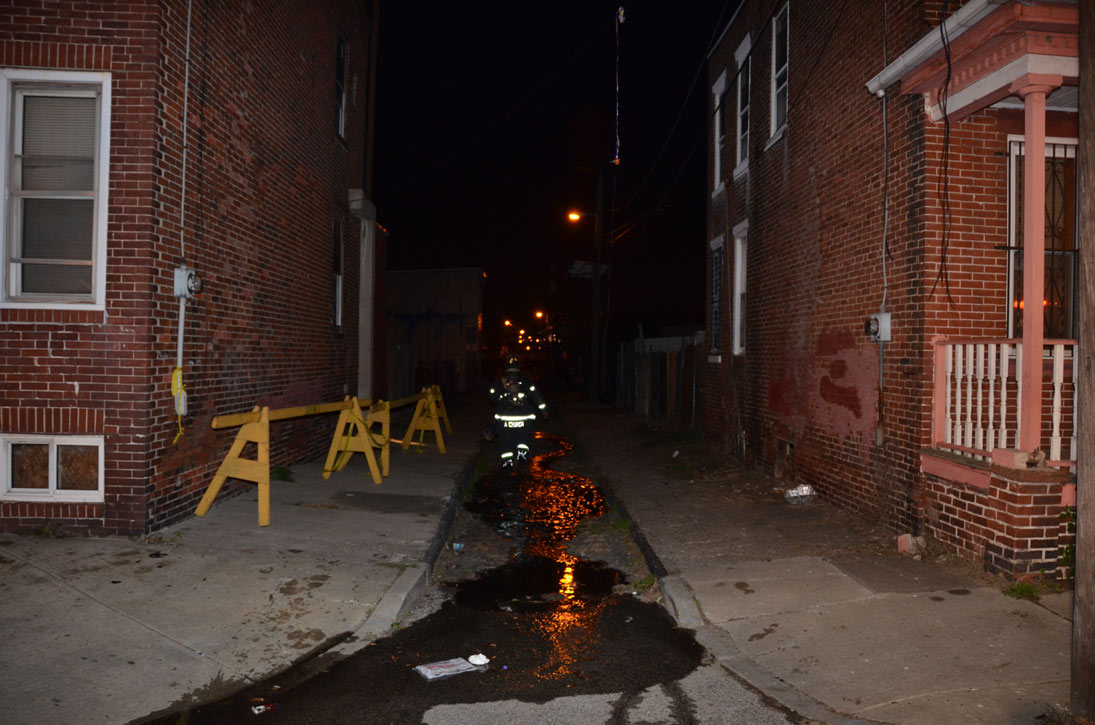Looking east from West Street toward Evans Street, December 11, 2011
