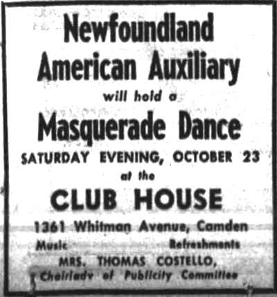 1361 Whitman Avenue, Newfoundland American Club, 1943