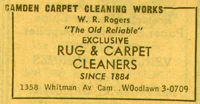 New Jersey Gear and Machine Works / Camden Carpet Cleaning Works, New Jersey Bell Yellow Pages, 1955
