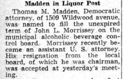 Madden in Liquor Post — Camden Courier-Post, July 25, 1941