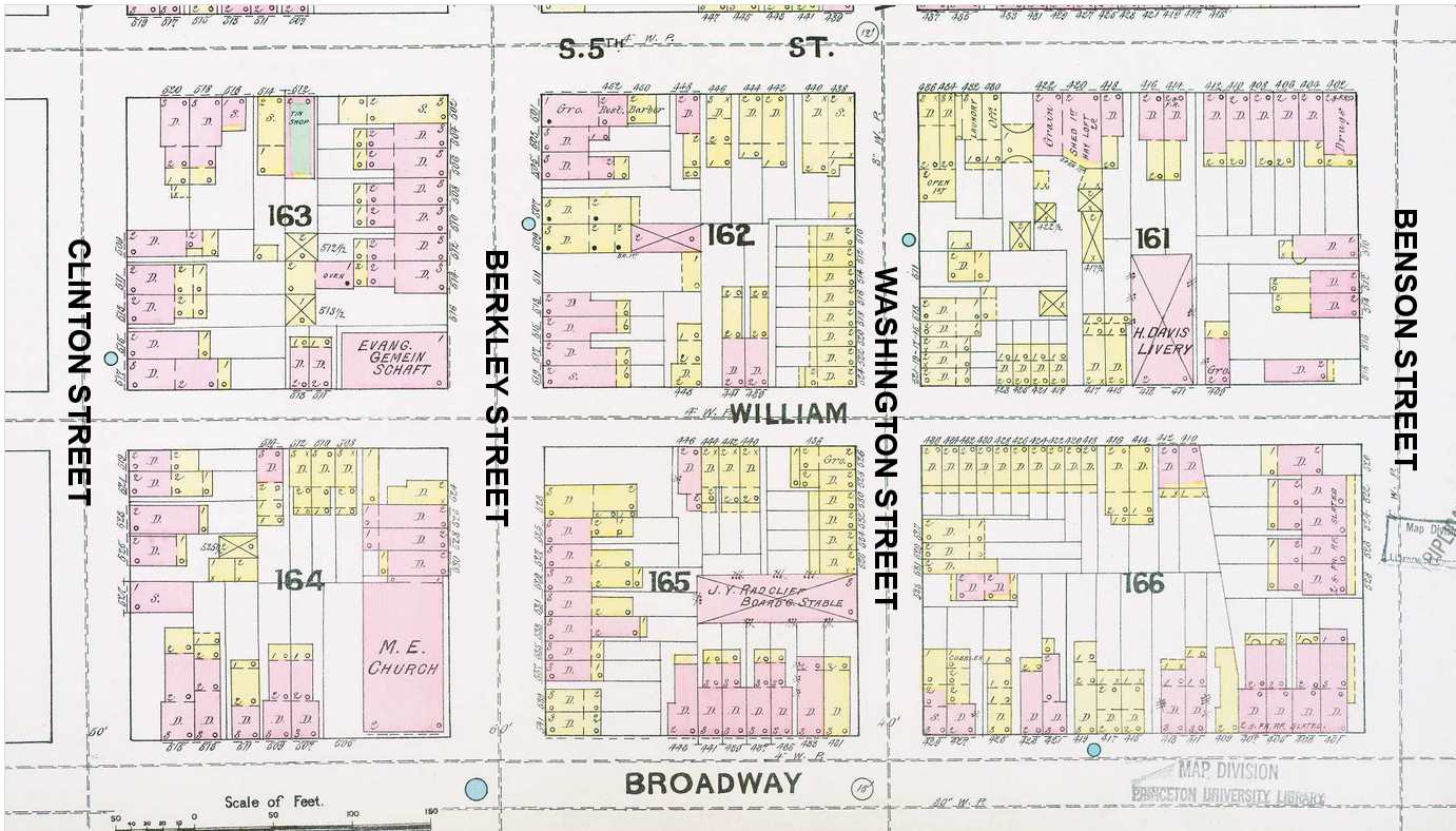 1891 Sanborn fire insurance map showing William Street