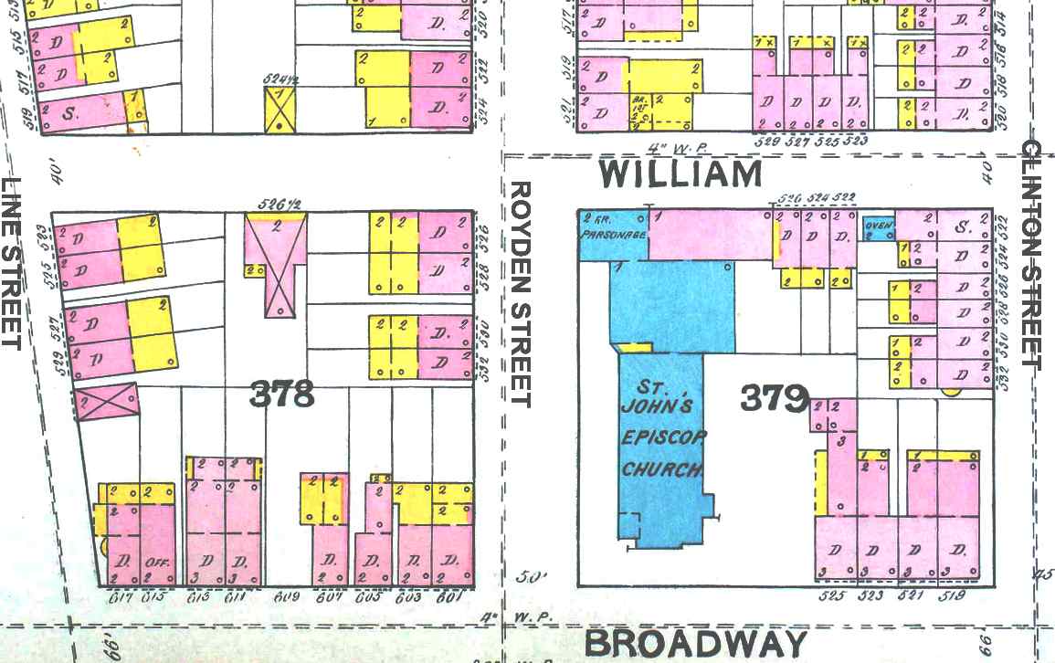 1891 Sanborn fire insurance map showing William Street, continued