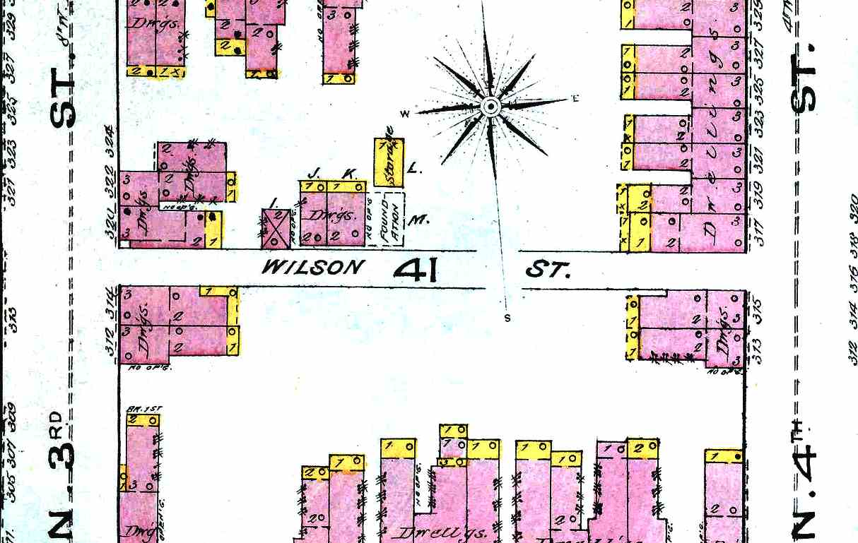 1885 Sanborn Map of Wilson Street