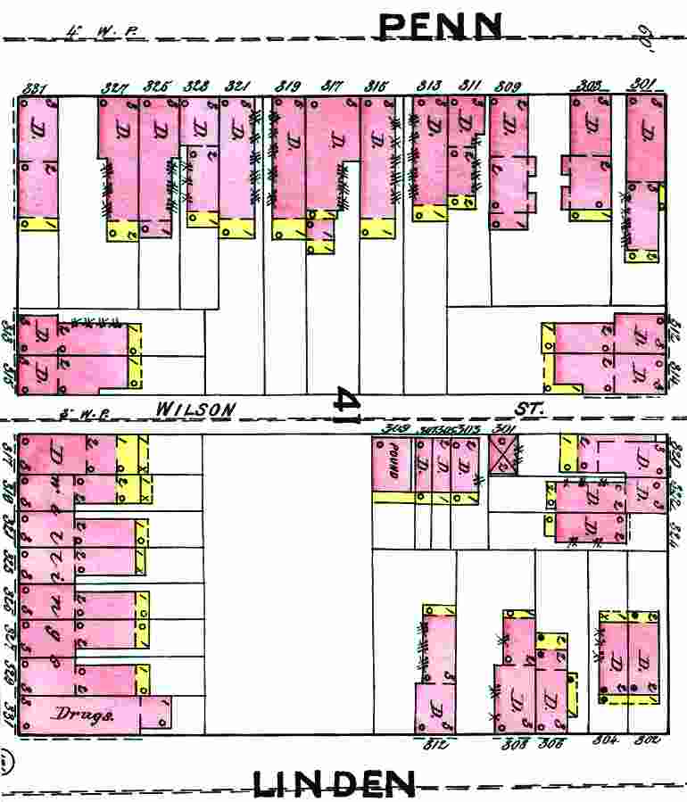 1891 Sanborn Map of Wilson Street