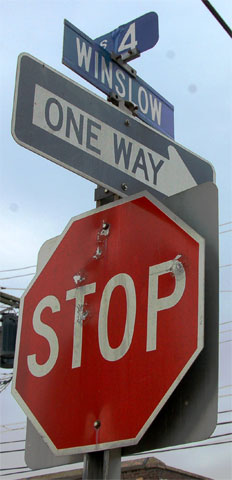 Winslow Street sign at South 4th Street — June 27, 2011