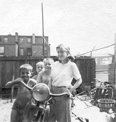 Bocelli children in the backyard of 34 Wood Street, 1950