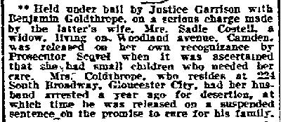 Sarah Costello, 749 Woodland Avenue, Philadelphia Inquirer, September 17, 1910