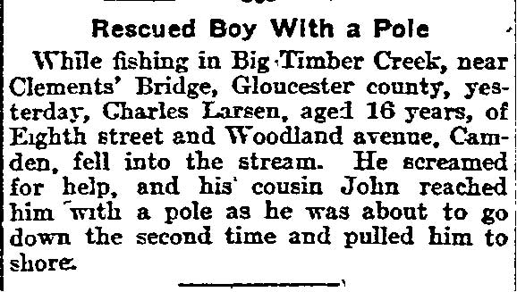 Rescued Boy With a Pole, Philadelphia Inquirer, April 3, 1905