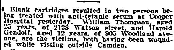 Peter Gondolf, 905 Woodland Avenue, Philadelphia Inquirer, July 8, 1914