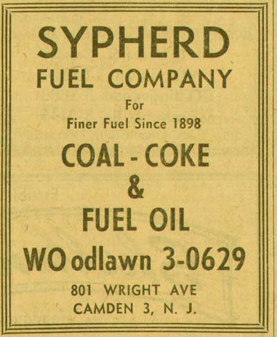 Sypherd Fuel Company — 801 Wright Avenue, Camden — NJ Bell Yellow Pages, 1955