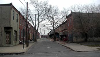 2000 Arlington Street, December 24, 2002 — Vincent Bresan grocery at left, 2001 and 2003 were no longer standing