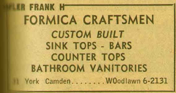 Frank H. Dafler — 31 York Street — NJB Yellow Pages 1955