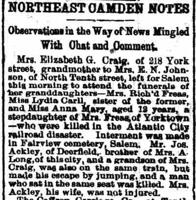 218 York Street — Andrew Long & Family — Camden Post, August 5, 1896
