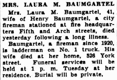 526 York Street — Henry Baumgartel & Family — Camden Courier-Post, January 1, 1938