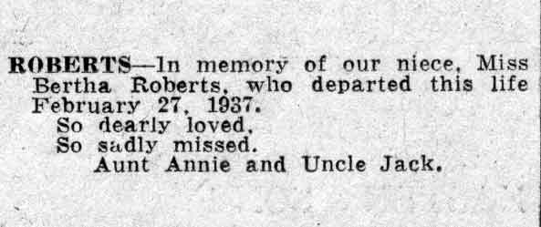 540 York Street — Bertha Roberts — Camden Courier-Post, February 26, 1938
