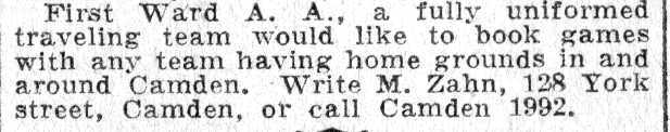 128 York Street — Louis Zahn & Family — Camden Courier-Post, June 7, 1932