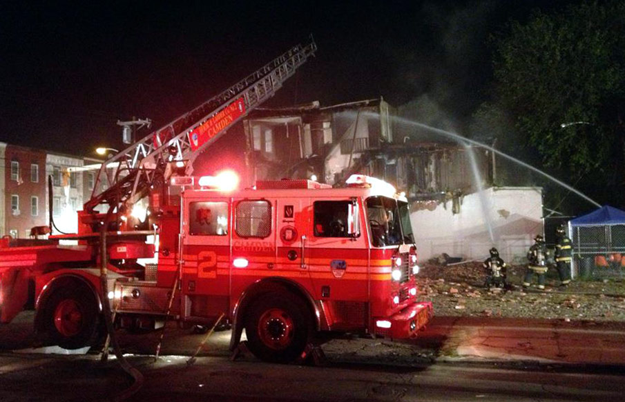551 York Street — Destroyed by Fire — As seen from North 6th Street — Photograph by Joel Bain