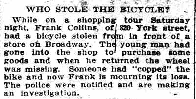 825 York Street — John G. Collins & Family — Camden Daily Courier, October 30, 1911 and March 8, 1912
