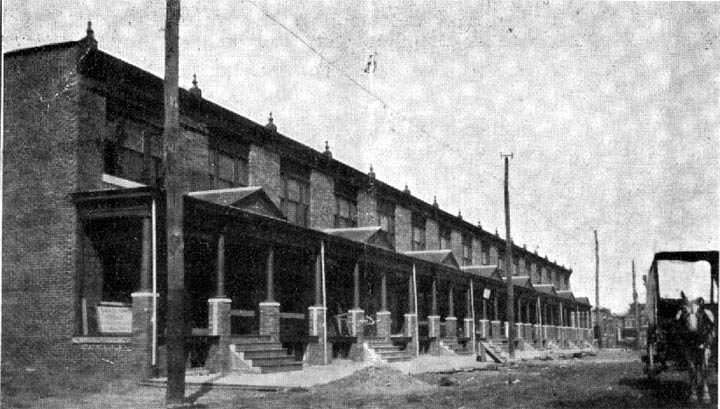 York Street houses in process of construction, circa 1910