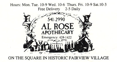 Al Rose Apothecary — 2940 Yorkship Square — Fire Watch Magazine, 1991