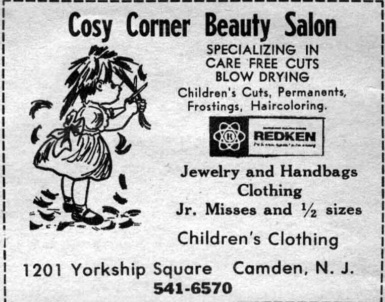 Cosy Corner Beauty Salon — 1201 Yorkship Square — Camden County Record, November 25, 1976