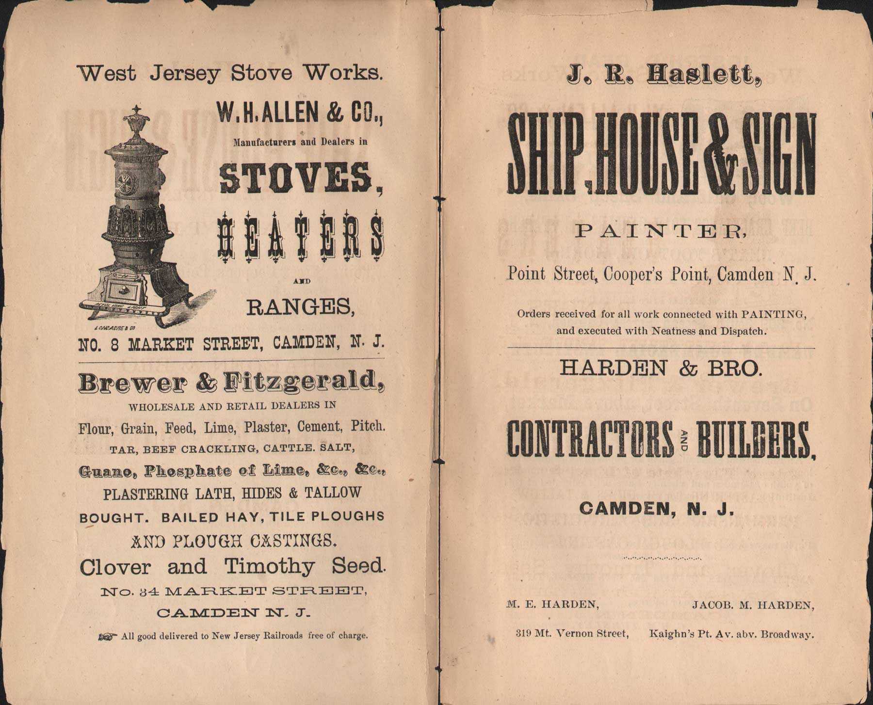 1872 Camden City Directory — advertisement pages