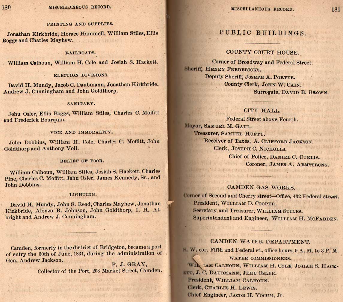 1872 Camden City Directory — City Council page 2