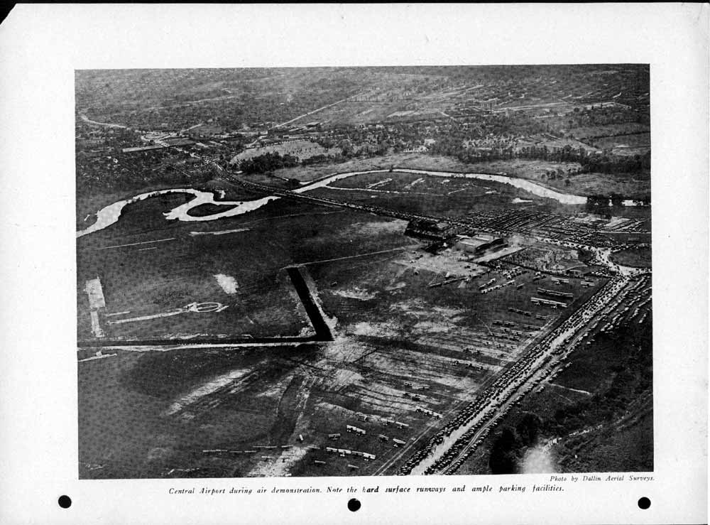 1931 aerial photo of Central Airport during Airshow