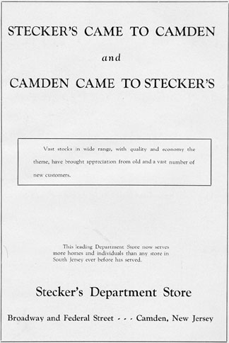 Business advertisements from the 1928 Centennial Mirror of Camden, N.J.